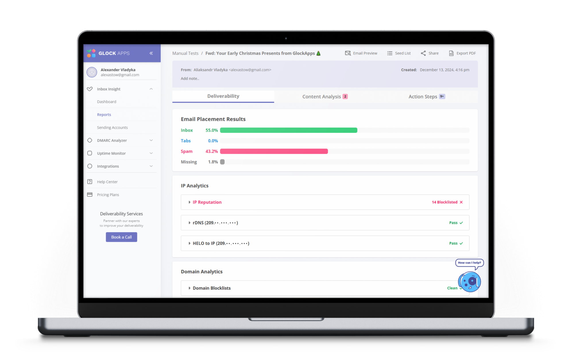 GlockApps Spam Test Report